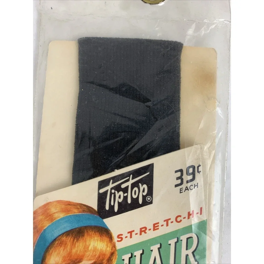 Tip•Top‎ Headband Black Adult Size #3814 Hair Band Retro 1960 Vintage Stretchy